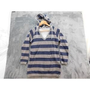 A Bathing Ape BAPE Hoodie Sweater Womens Small Blue Striped V Neck Made in Japan